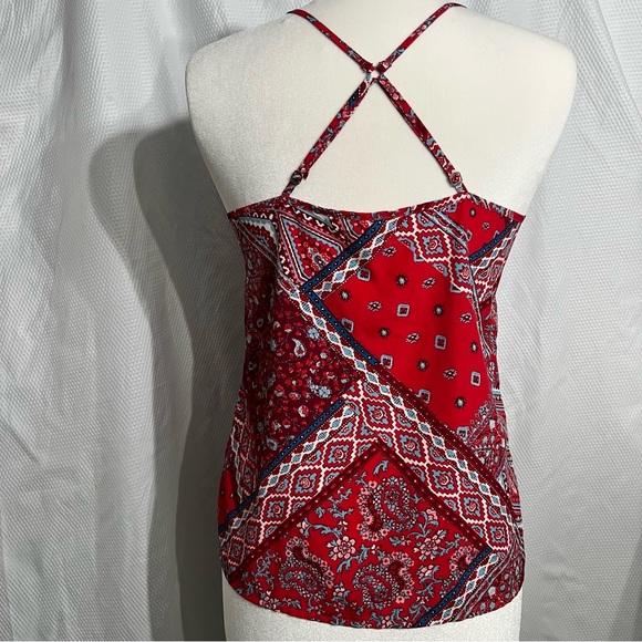 Hollister Red Multicolor Cross Back women’s size L - Picture 2 of 6